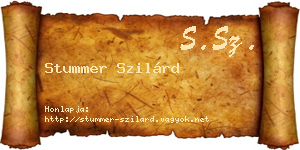 Stummer Szilárd névjegykártya